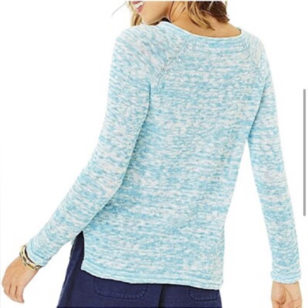 NWT Lilly Pulitzer Danette Sweater in Celestial Blue Mark Sailabration - Picture 4 of 7